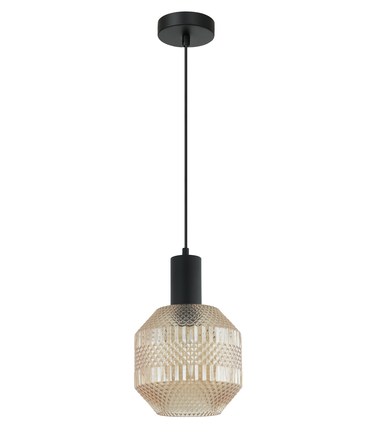 Cara Amber Textured Glass Pendant Light