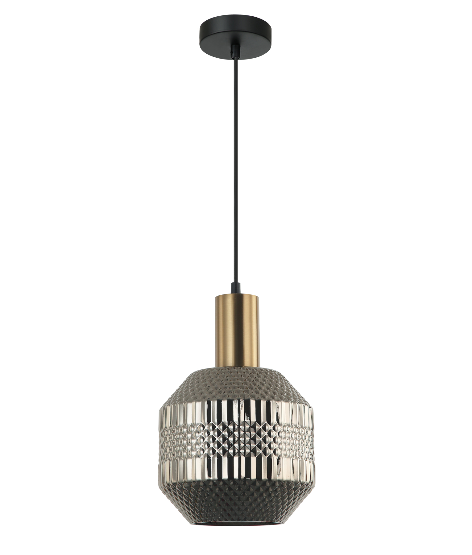 Cara Matt Gold Textured Glass Pendant Light