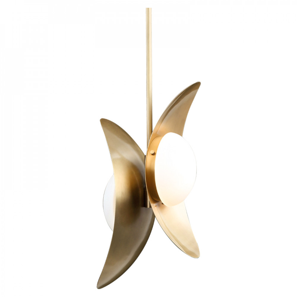 River Twin Milky White Glass Modern Pendant