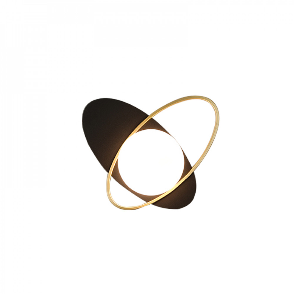 Galaxy Black Satin Gold and Opal Glass Modern Wall Sconce