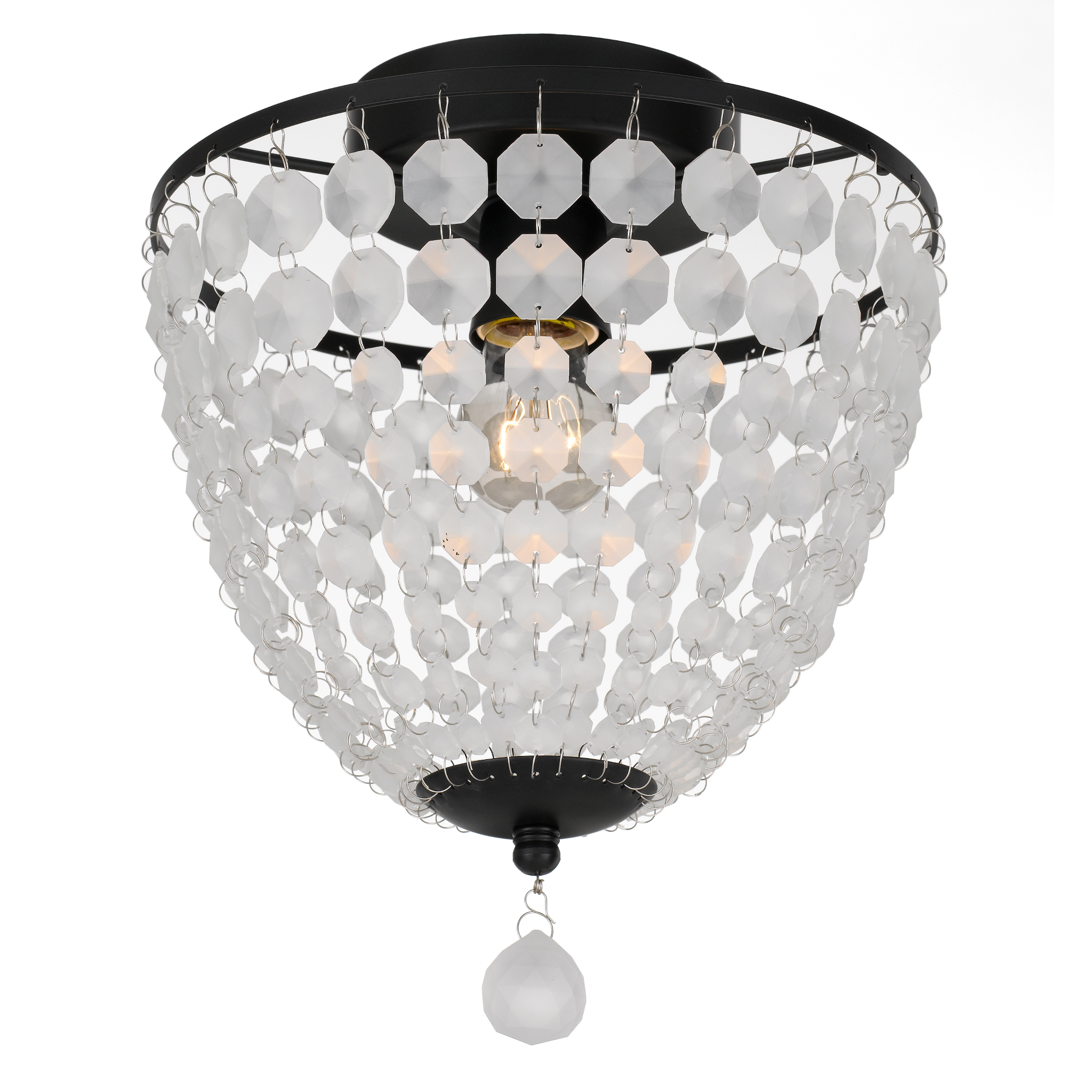 Graciela Black Frosted Beads Basket Close To Ceiling Light
