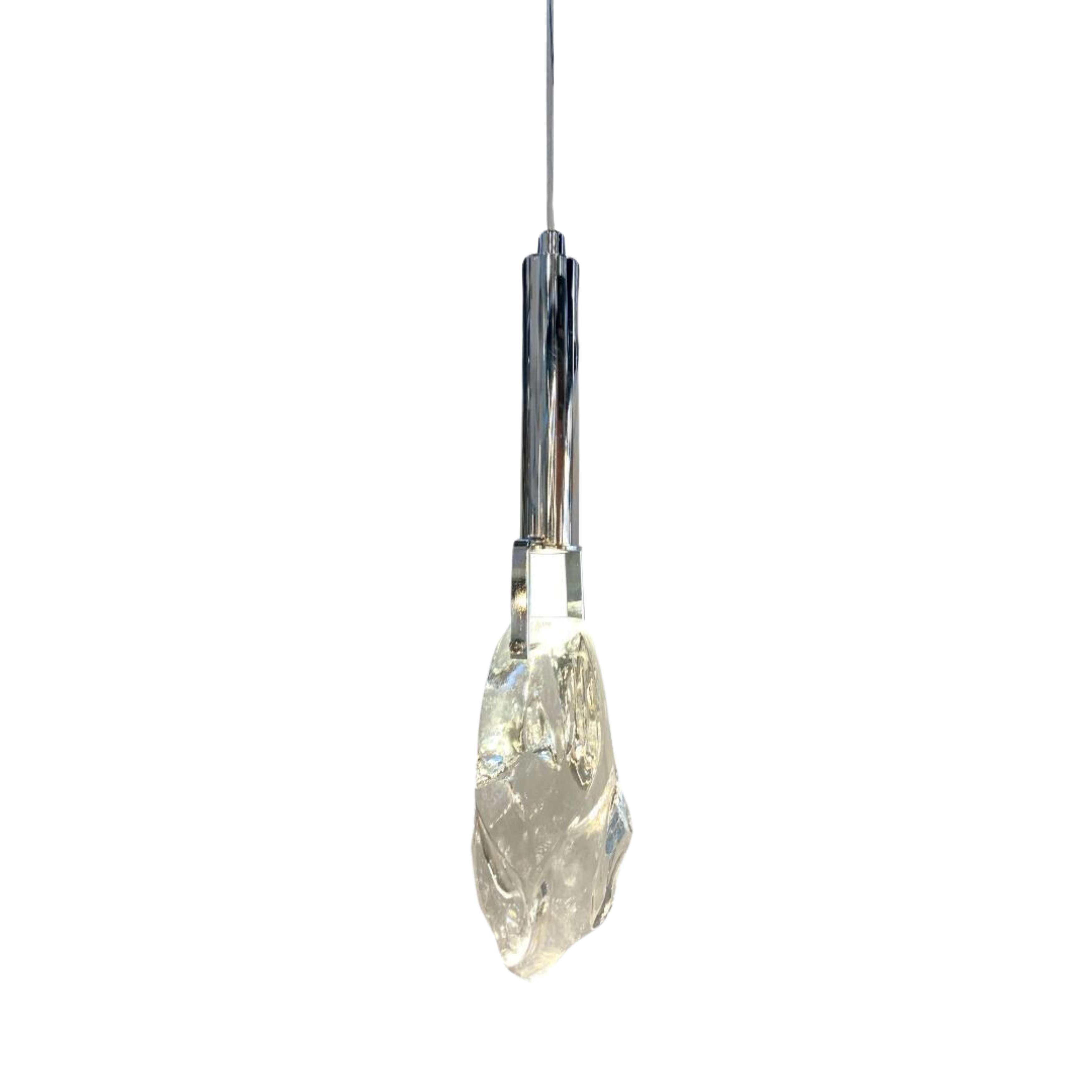 Crystal Cut Clear Chrome Pendant Light