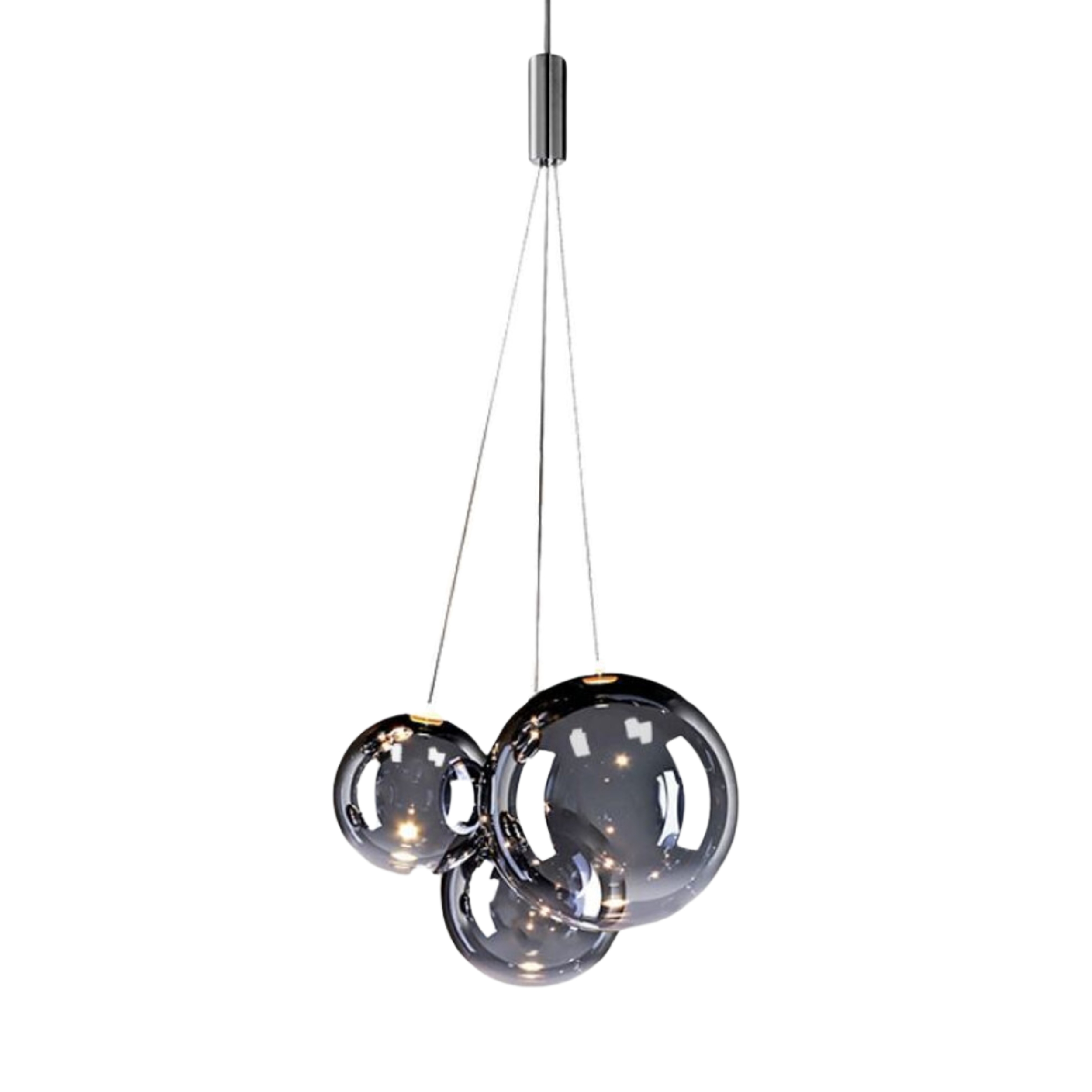 Cherry 3 Light Silver Glass Cluster Pendant Light