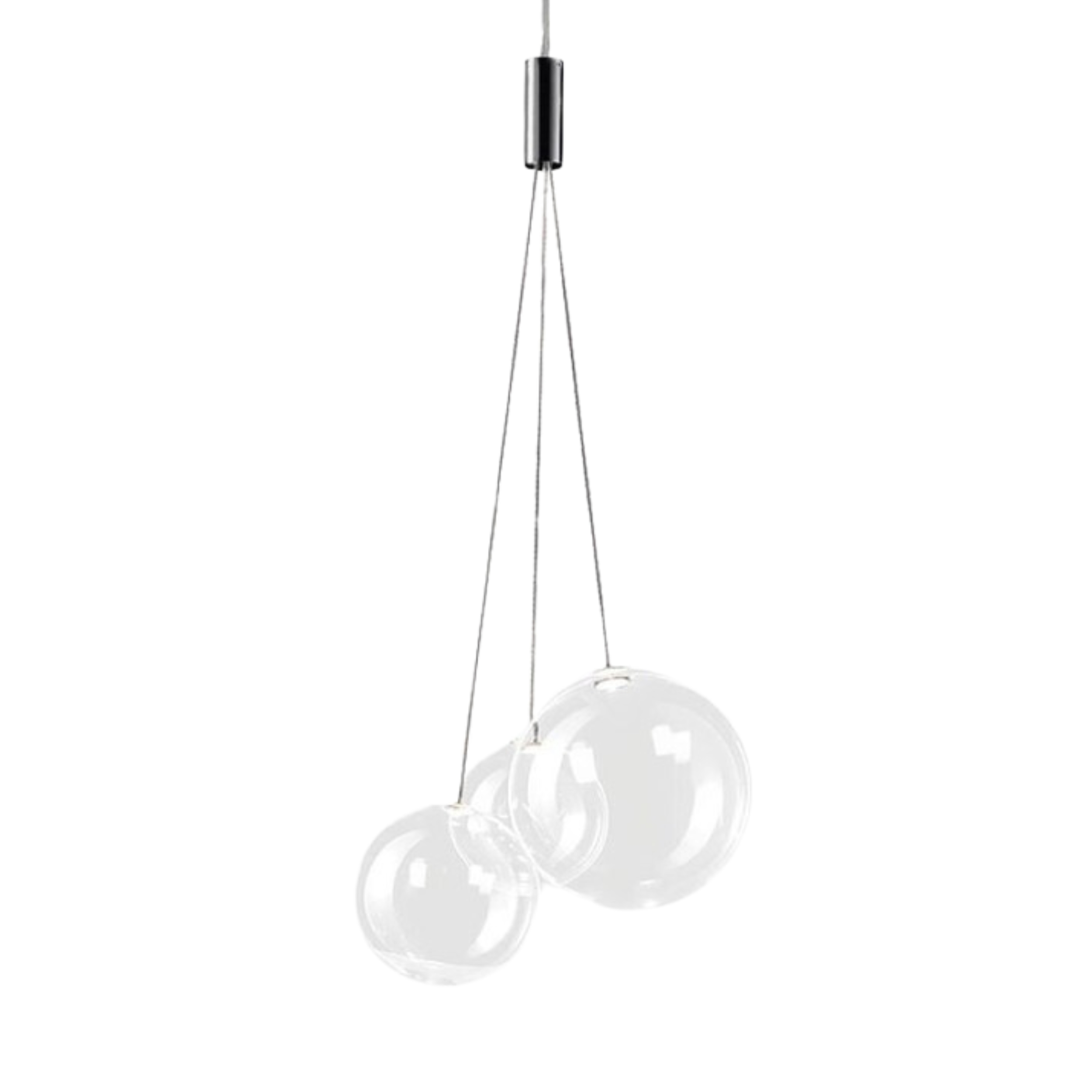 Cherry 3 Light Clear Glass Cluster Pendant Light