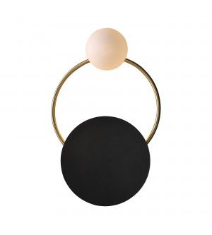 Knock Black Gold Opal Glass Modern Wall Light
