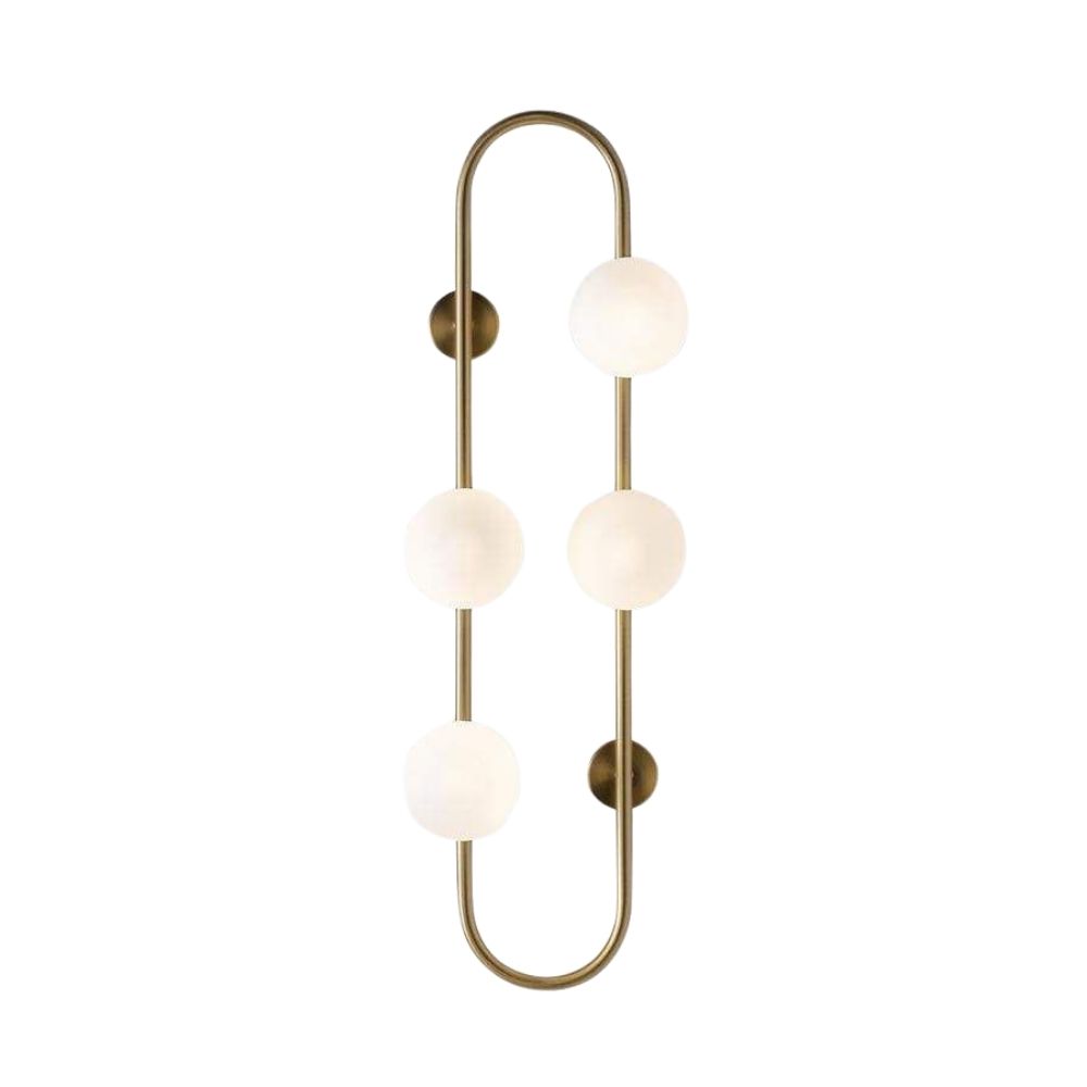 Rail 4 Light Matte Brass Opal Glass Wall Light