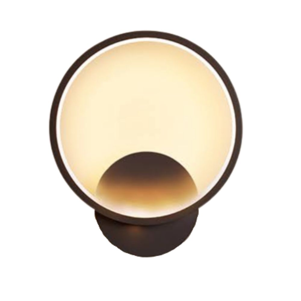 Circle Matte Black Opal Modern Wall Light