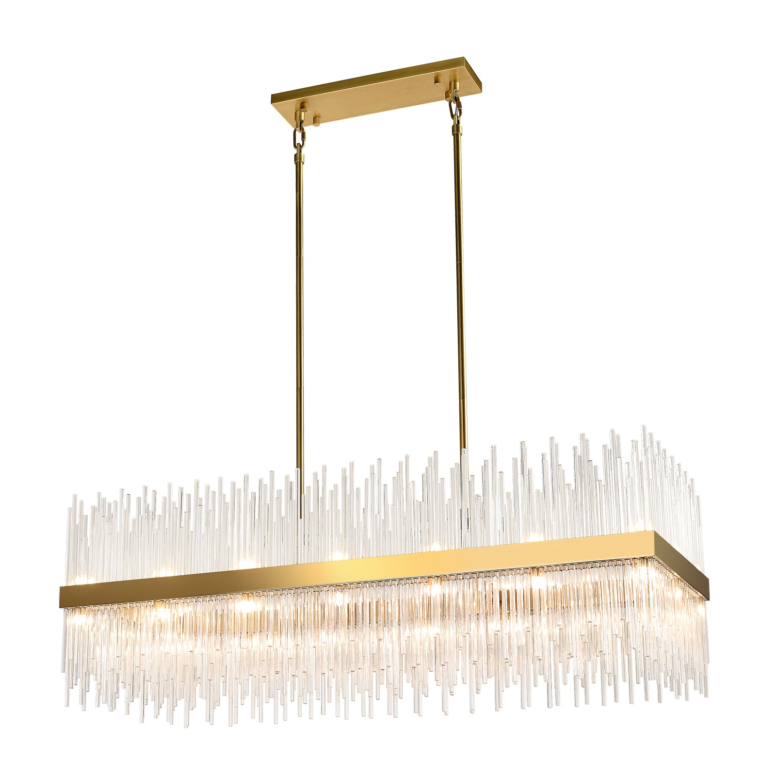 Callen 32 Light Glass Crystal Linear Chandelier