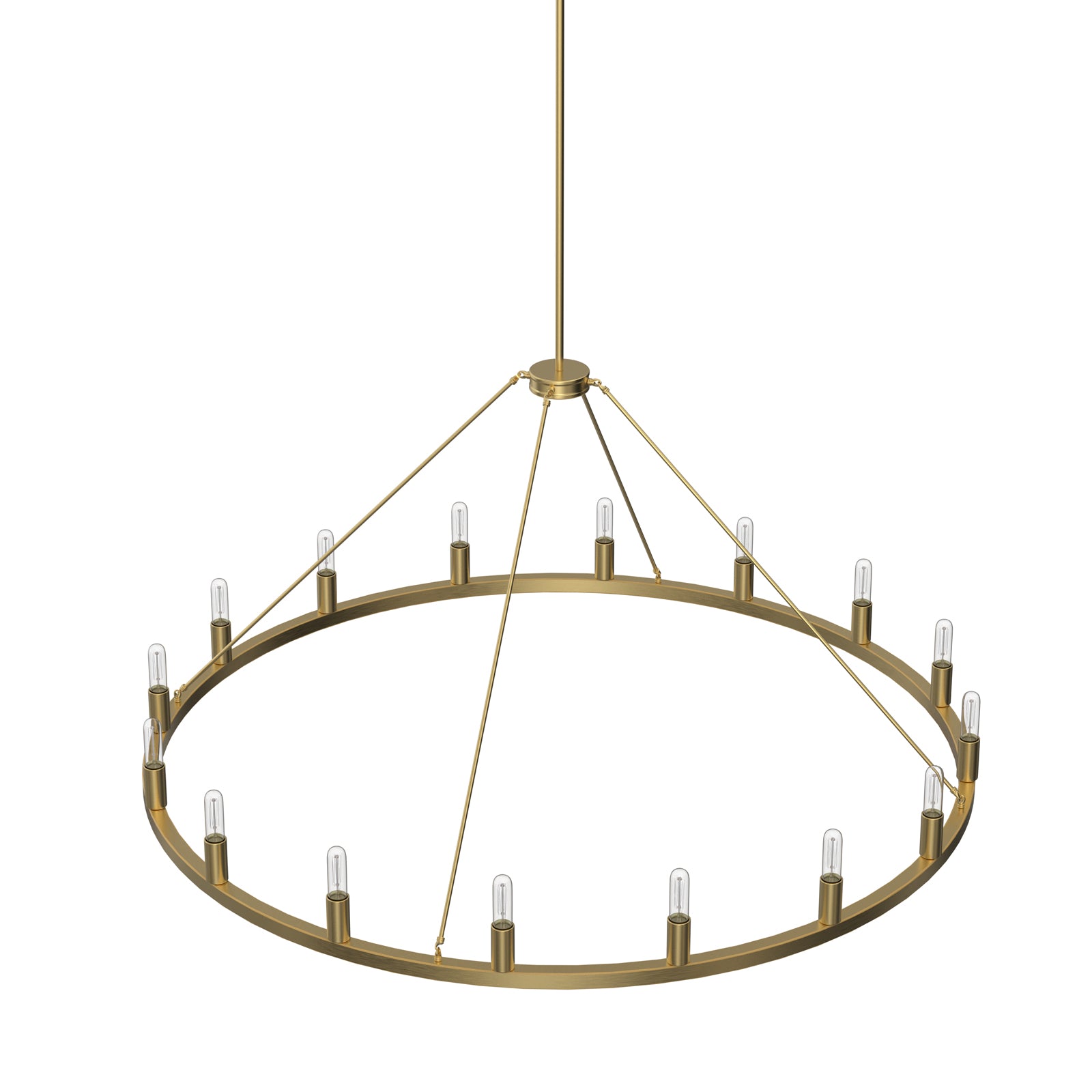 Olivia Aged Brass Vintage Candle Round 16 Light Chandelier