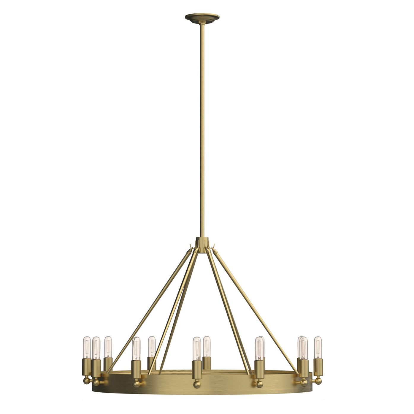 Olivia Aged Brass Vintage Candle Round 12 Light Chandelier