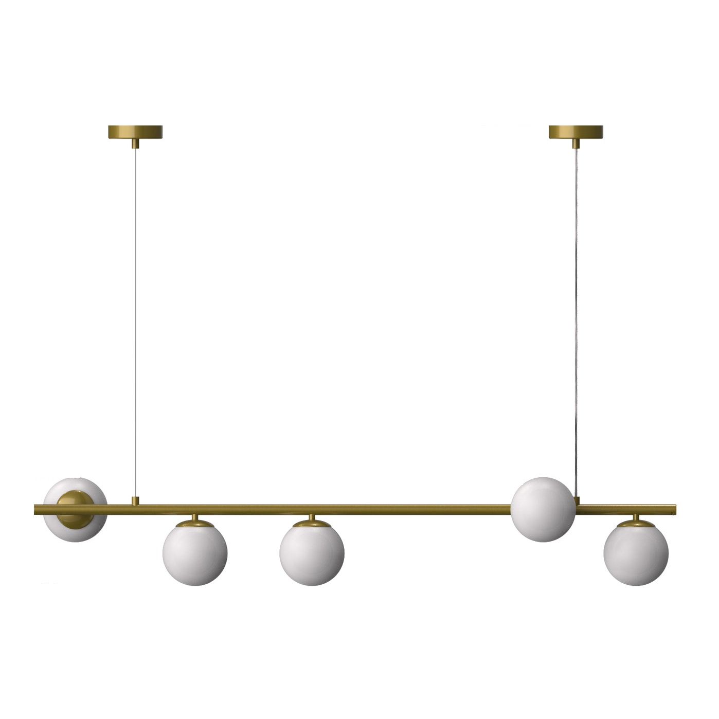Angela Opal Glass Aged Brass Linear Pendant Light