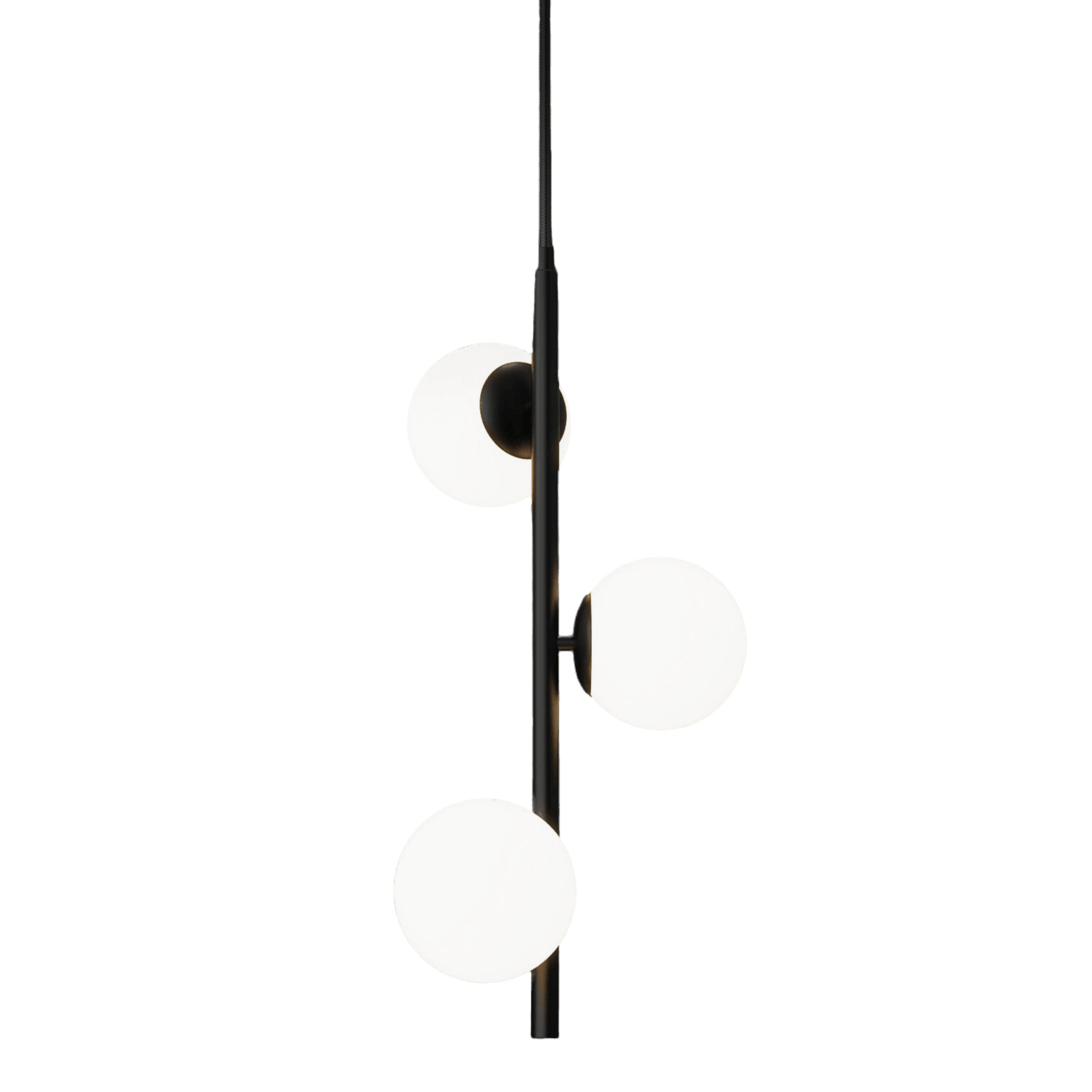 Angela Opal Glass Black Vertical Pendant Light