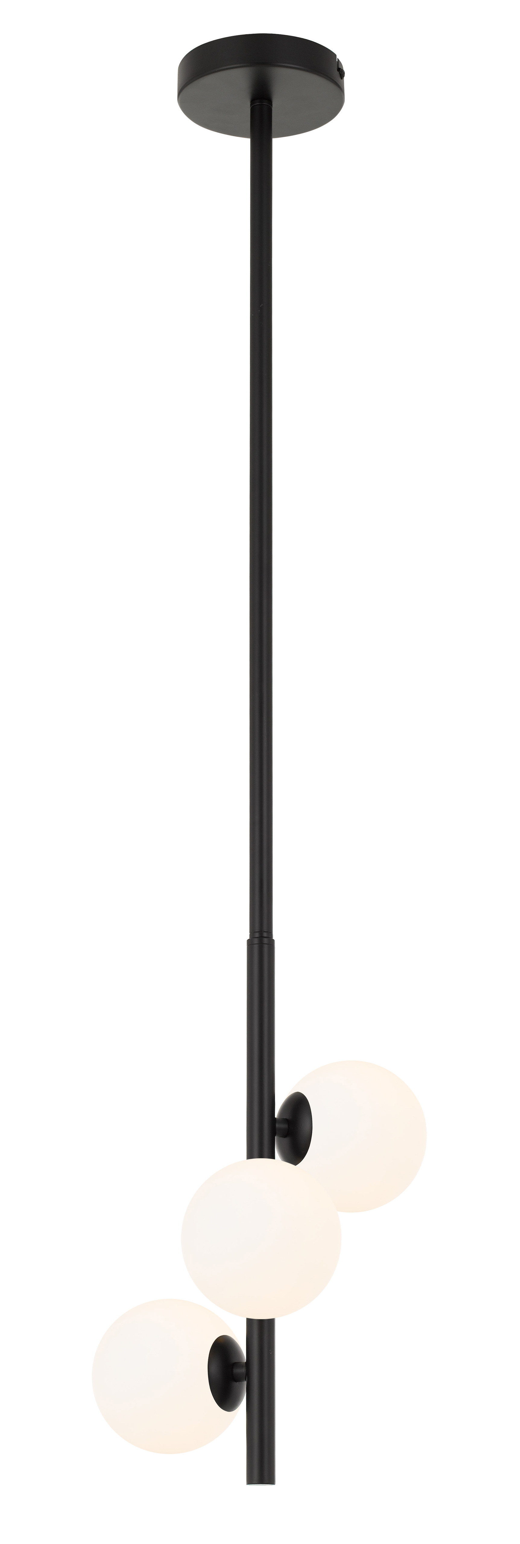 Morgan 3 Light Black Opal Vertical Pendant Light