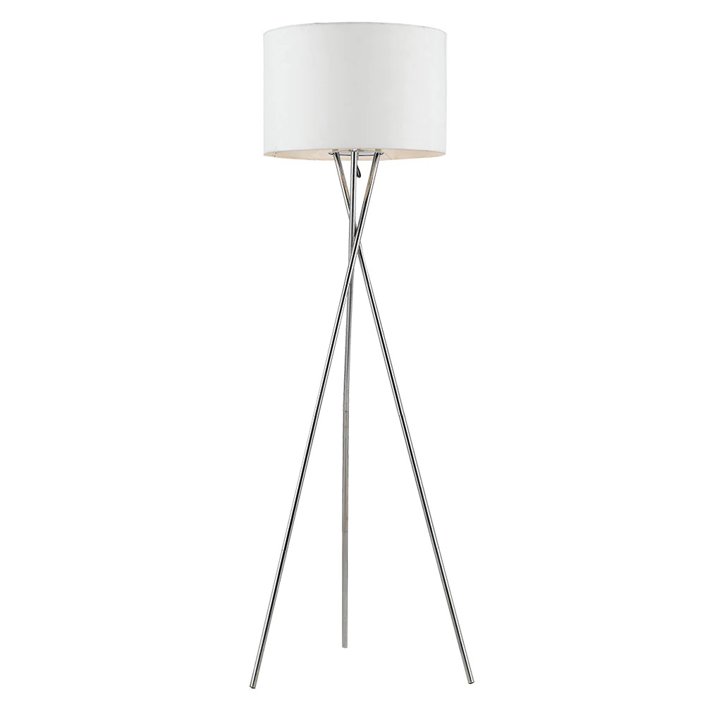 Danica Chrome White Tripod Floor Lamp