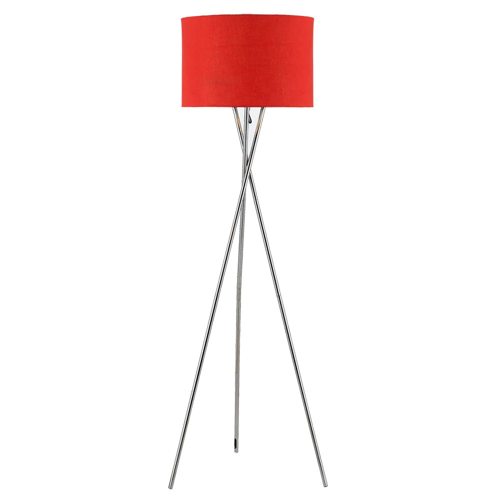 Danica Chrome Red Tripod Floor Lamp