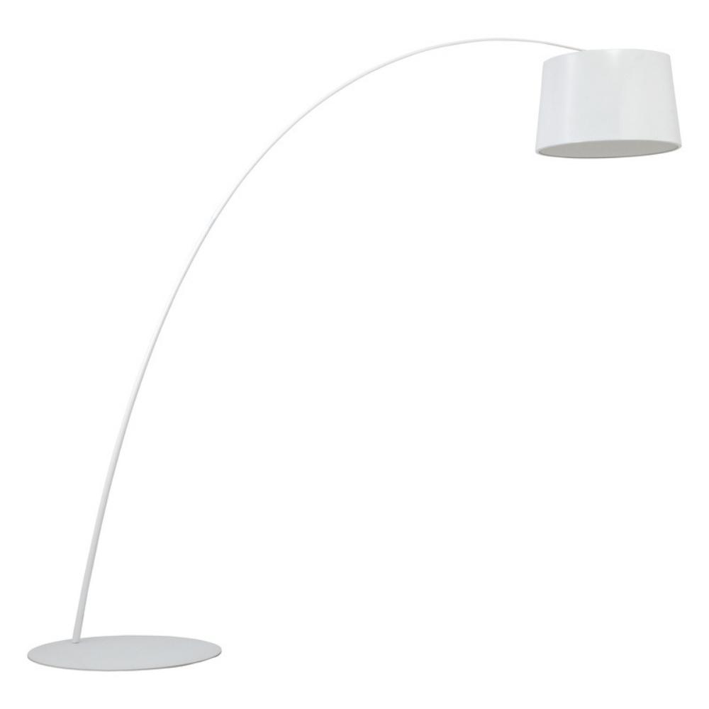 Arc Drum Shade Feature Floor Lamp - Gloss White