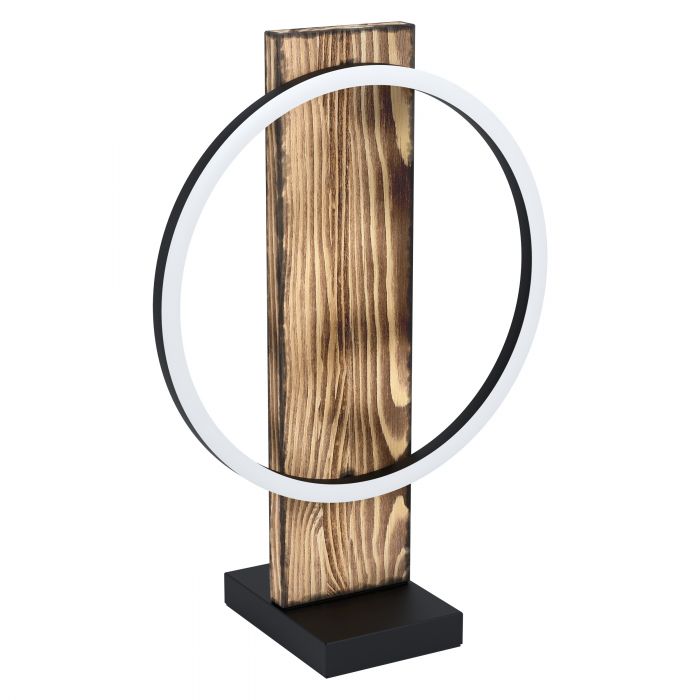 Boyal Black and Rustic Wood Table Lamp