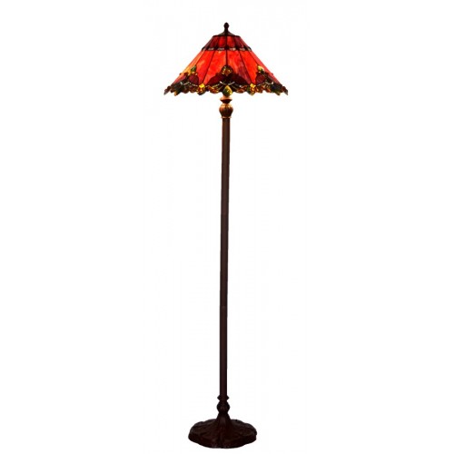 Red Butterfly Art Glass Floor Lamp