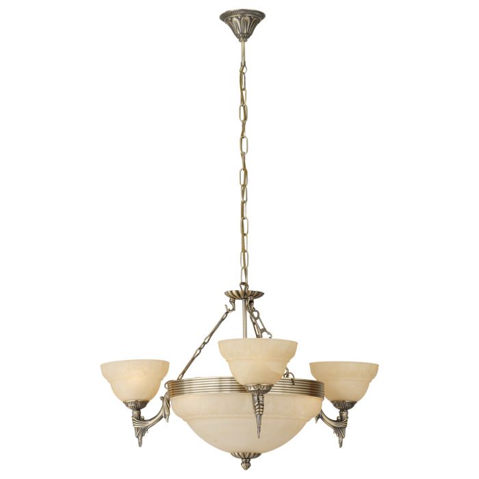 Marbella Bronze Alabaster Glass Hexad Pendant Light