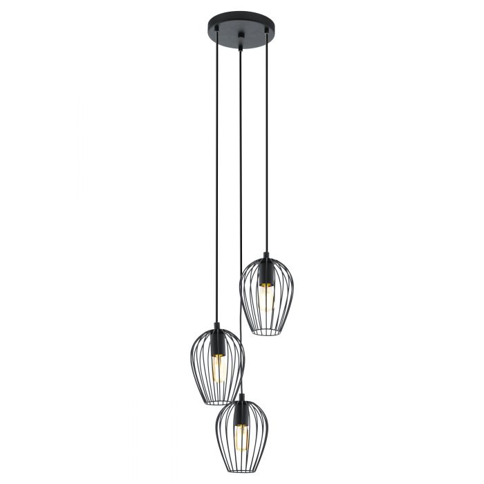 Newtown Black Wire Cage Cluster Pendant Light