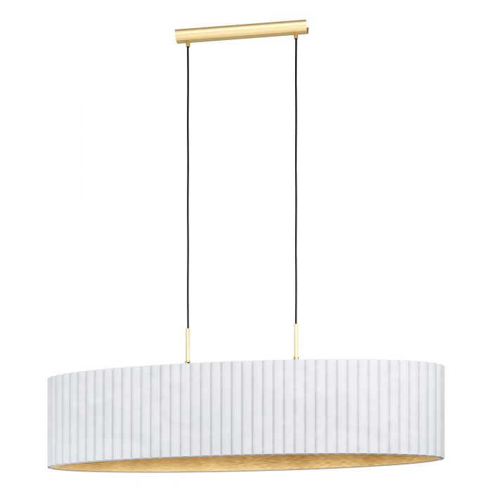 Tamaresco Brushed Brass and White Oval Pendant Light