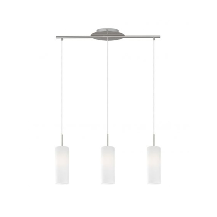 Troy 3 Satin Nickel and Opal Linear Pendant Light