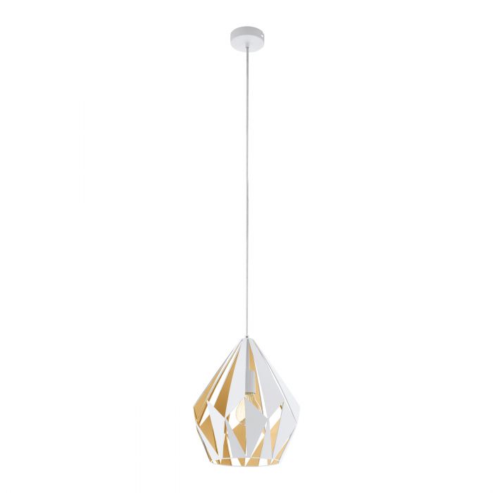 Carlton 1 White and Gold Indoor Pendant Light