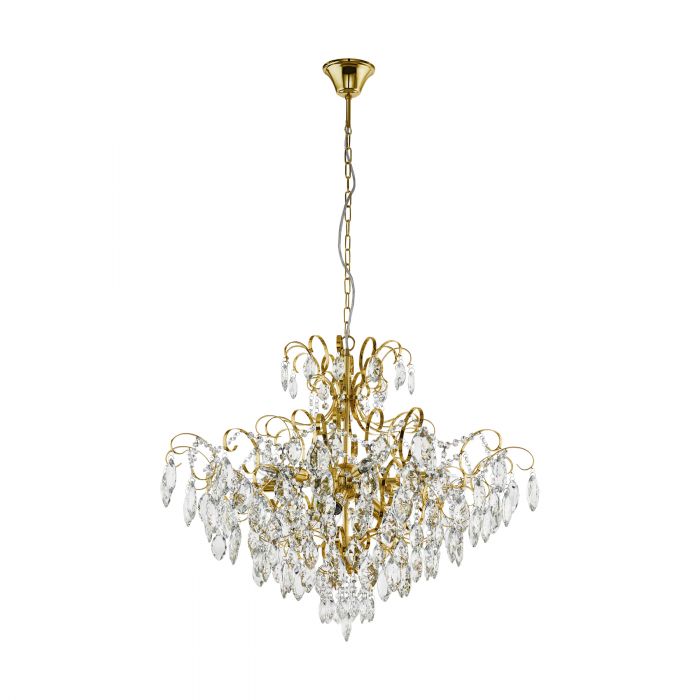 Fenoullet Brass Crystal Pendant Chandelier