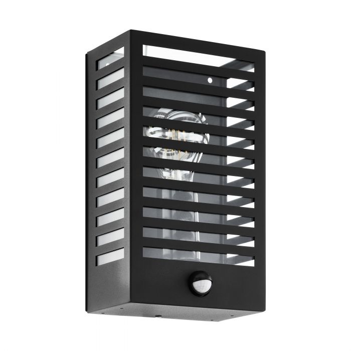 Alamonte 3 Exterior Black Fence Wall Light with Sensor
