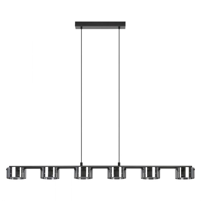 Copillos Black and Transparent Glass Linear Bar Pendant