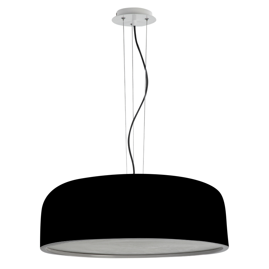 Dome Aluminium Gloss Black with Diffuser Suspension Lamp-1
