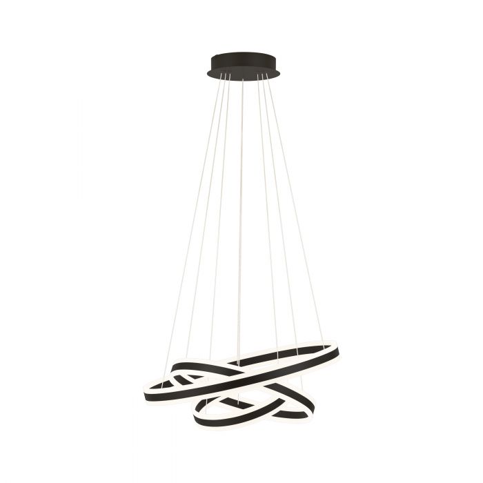 Tonarella Black 3 Rings LED Pendant Chandelier