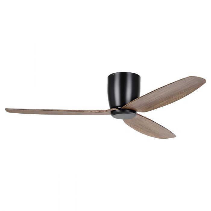 Seacliff Black and Light Walnut Low-Profile DC Ceiling Fan