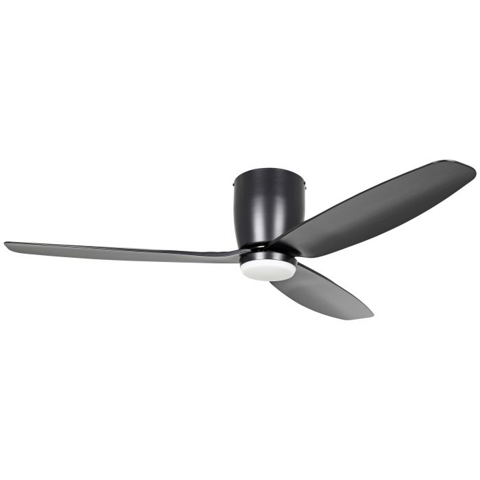 Seacliff Black Low-Profile DC Ceiling Fan with Light