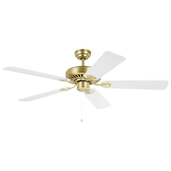 Waikiki 52" Matt Brass and White AC Ceiling Fan