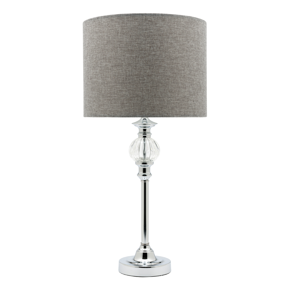 Beverly Chrome and Dark Grey Table Lamp