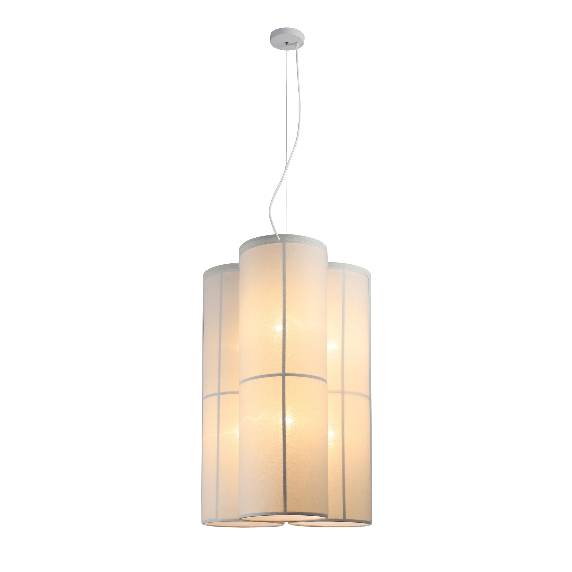 Ailsa Natural Linen Cylindrical 6 Light Pendant
