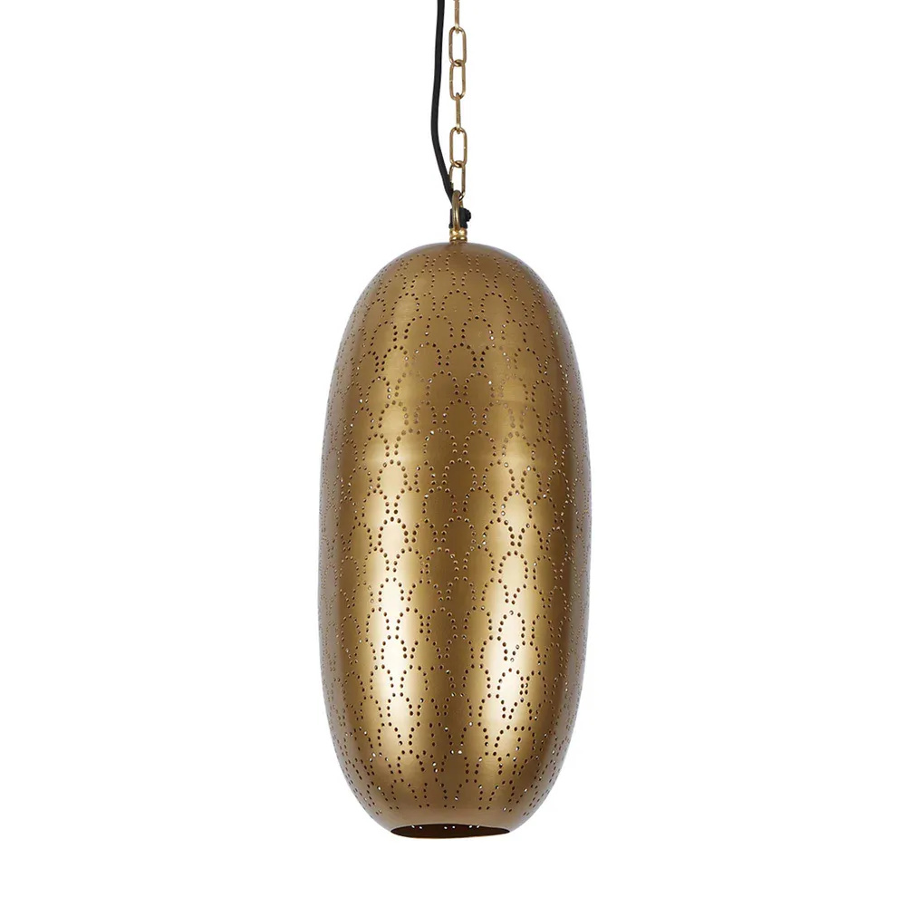 Airene Oval Brass Perforated Pendant Light