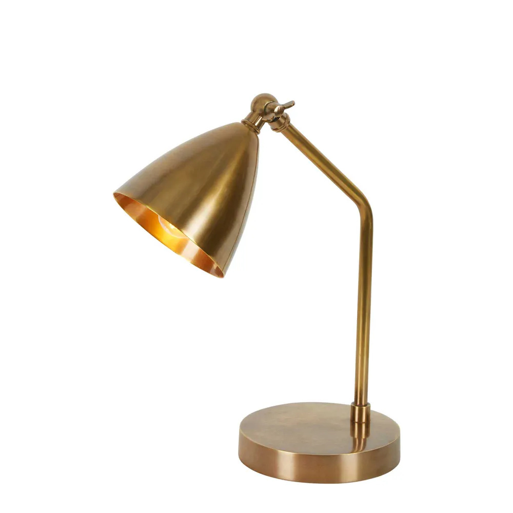 Harlingen Antique Brass Metal Desk Lamp