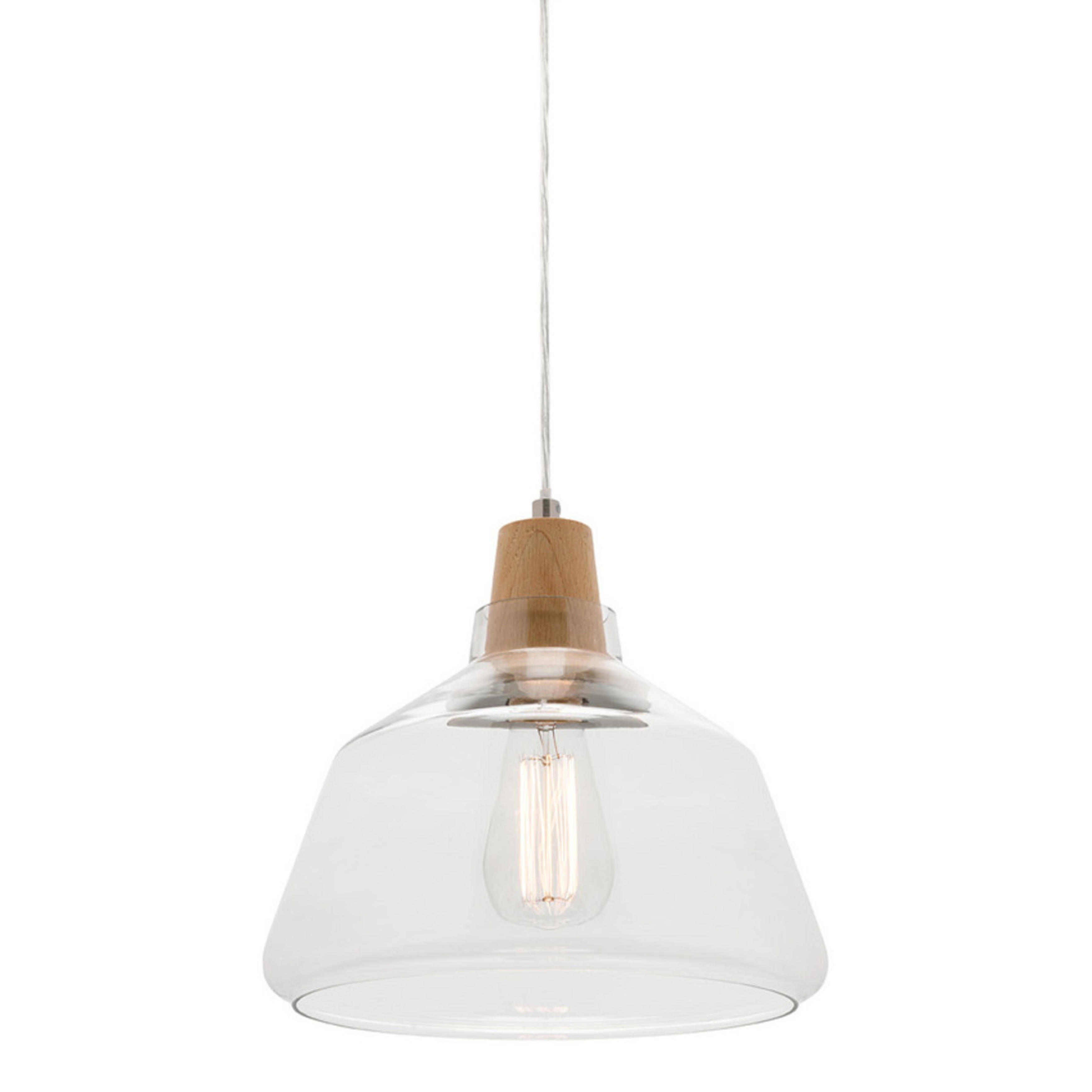 Laira Clear Glass Brushed Chrome Pendant