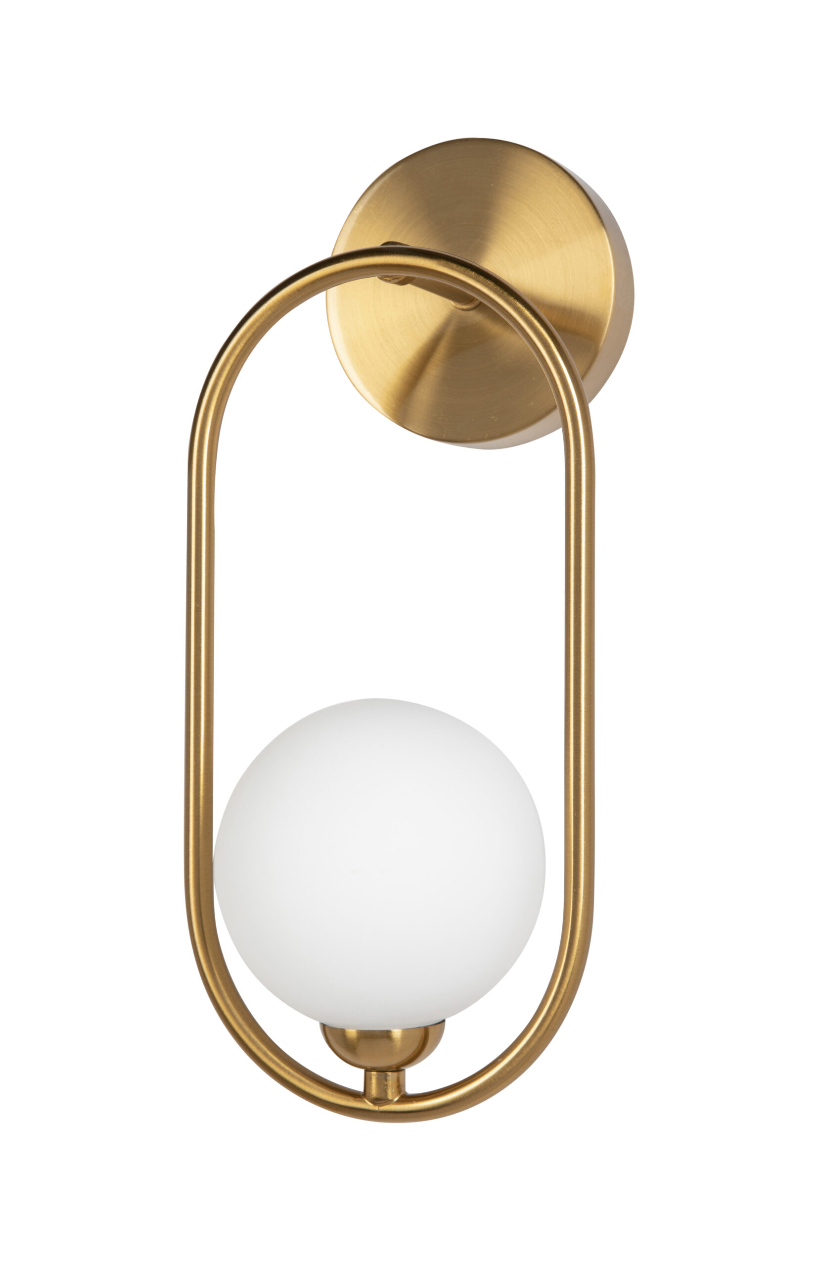 Dama Brass and White Glass Wall Light