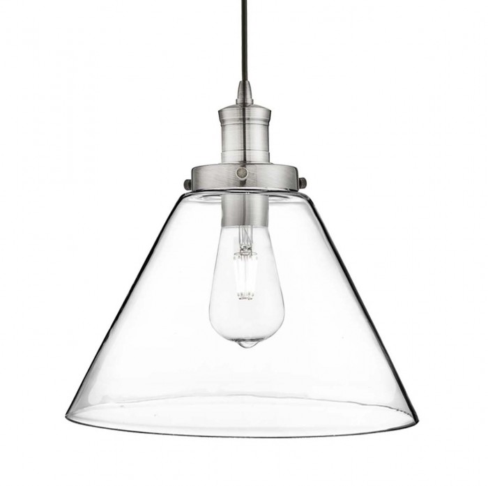 Clifford Cone Satin Chrome Glass Pendant Light