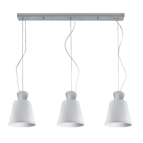 Milcah 3 Light White Ribbed Glass Pendant