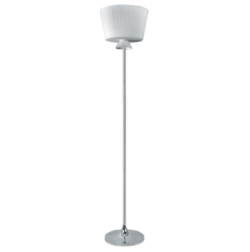 Milcah White Ribbed Glass Floor Lamp