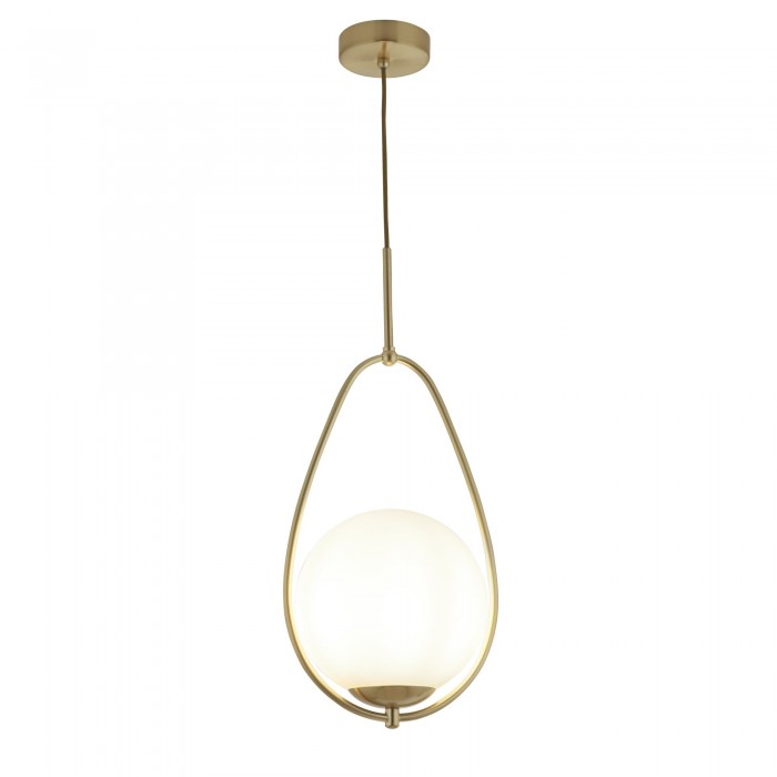 Yvonne Gold and White Glass Ball Pendant Light