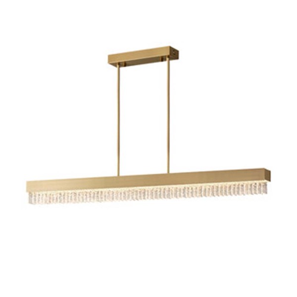 Frey Gold Brass Linear Crystal Pendant Chandelier