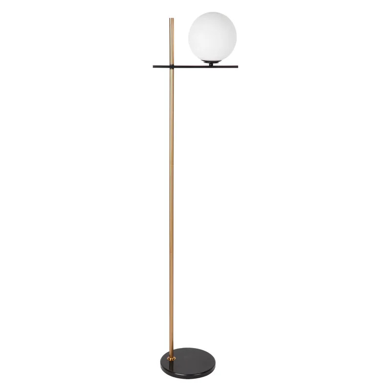 Ariana Black and Brass Marble Floor Lamp
