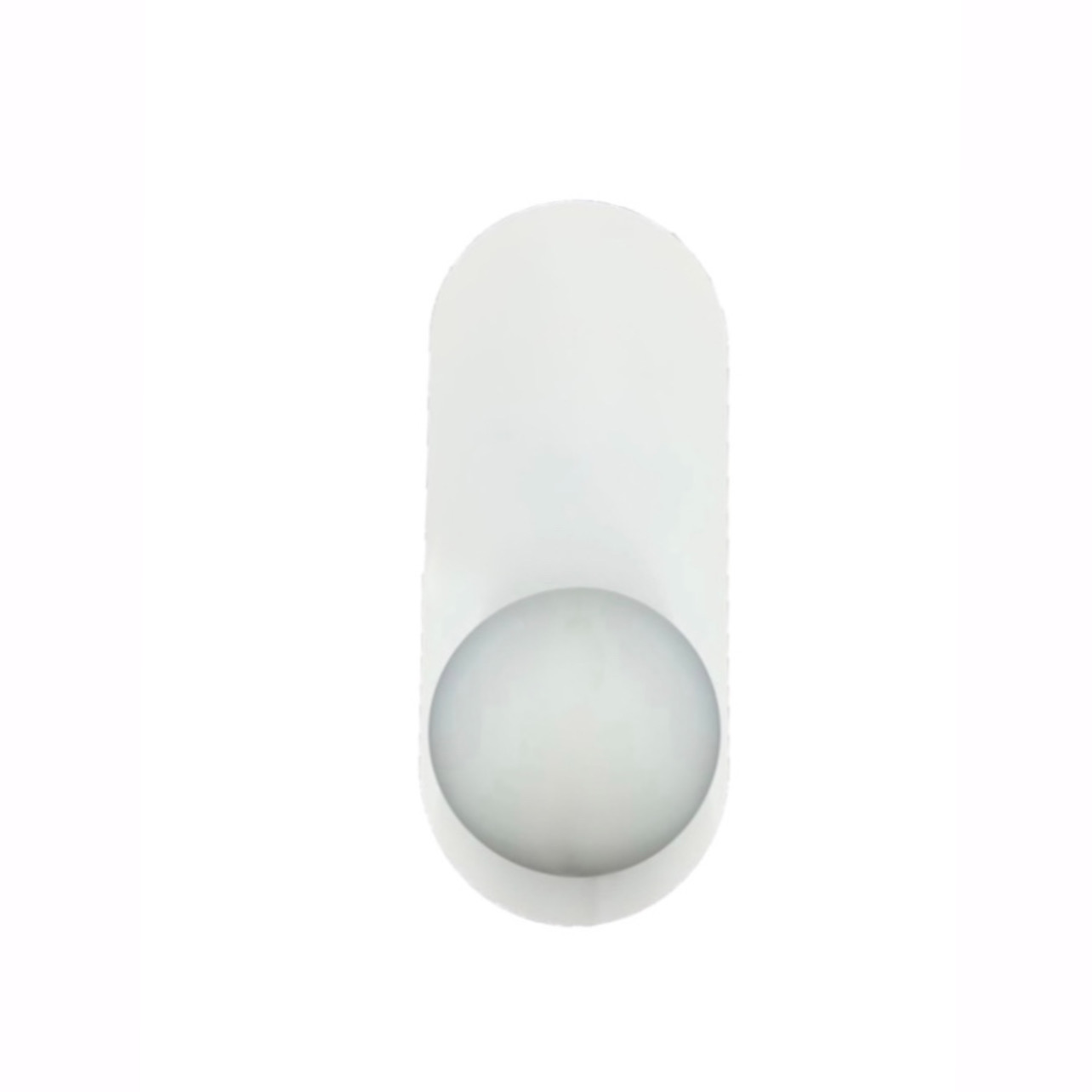 Orb Opal Glass with Oval Plate Wall Light - White
