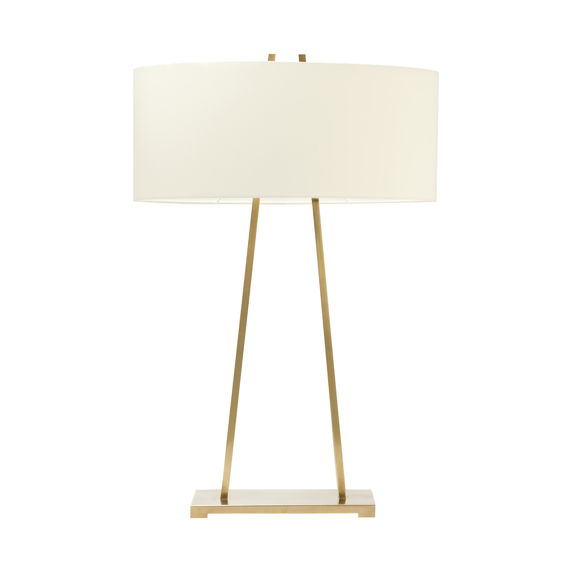 Bloomingdales Brass A-Frame with Ivory Shade Table Lamp