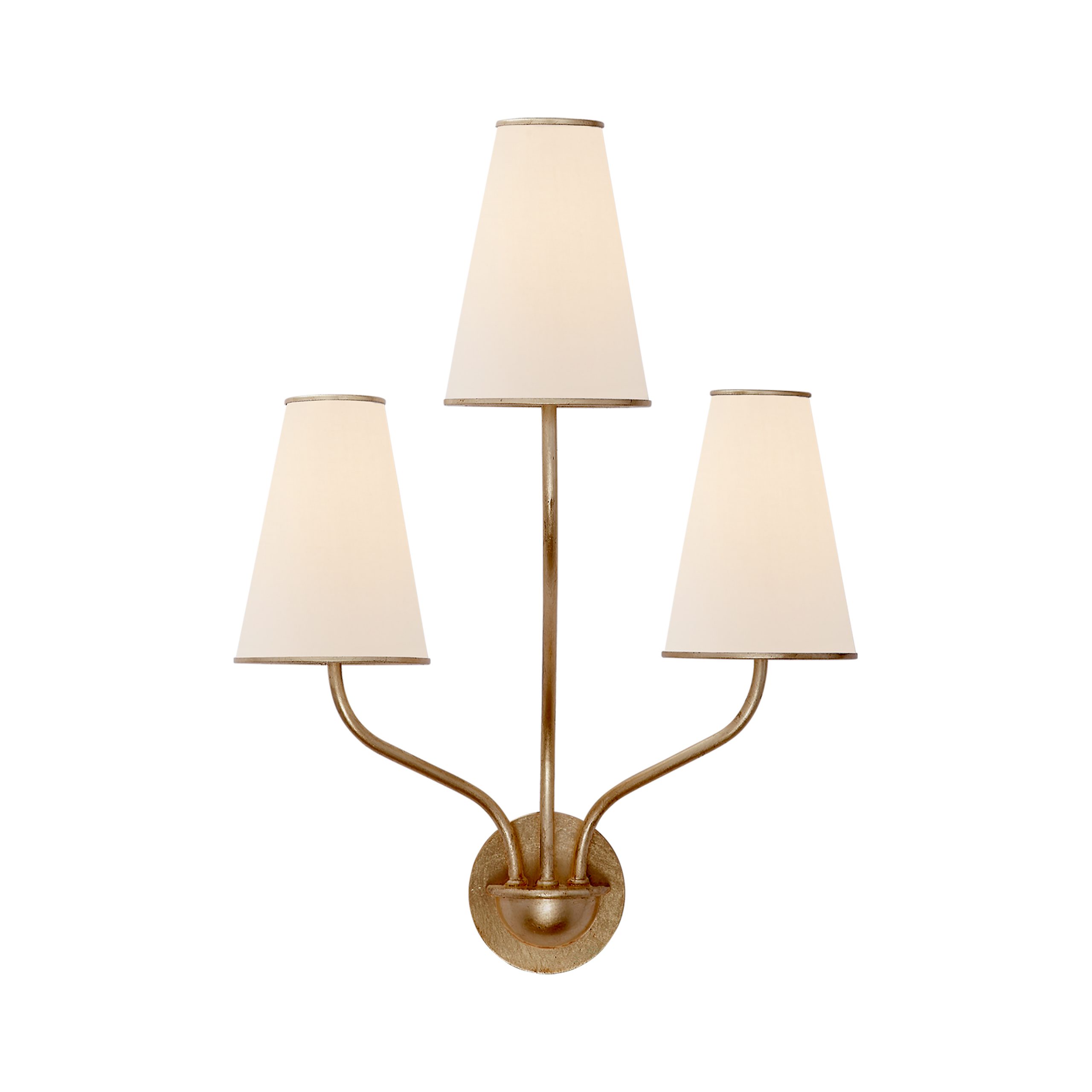 Montreuil 3 Light Gild Linen Shade Wall Sconce